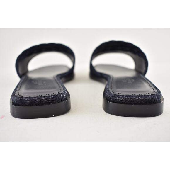 Hermes Sandales Gaelle Blue Denim Jeans Oran Slide Sandal Flat Flip Flop 39.5 - Picture 16 of 16